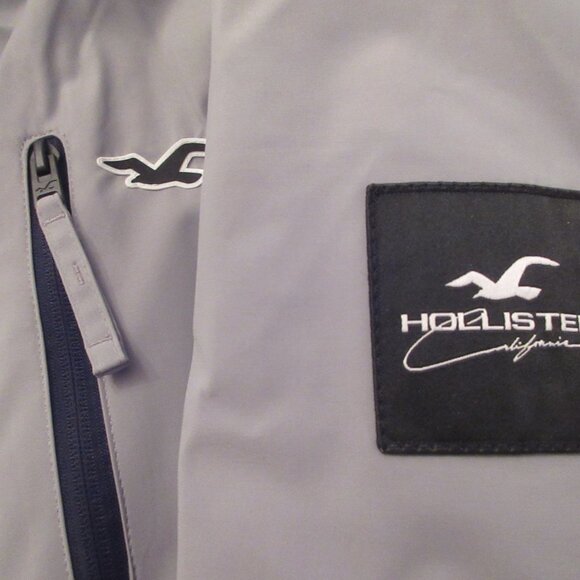 NWOT Men's Hollister Faux Fur-Lined All-Weather Winter Jacket Light Grey NEW - Picture 7 of 7